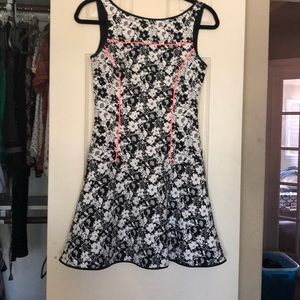 Beautiful black white and pink Drop waist dress